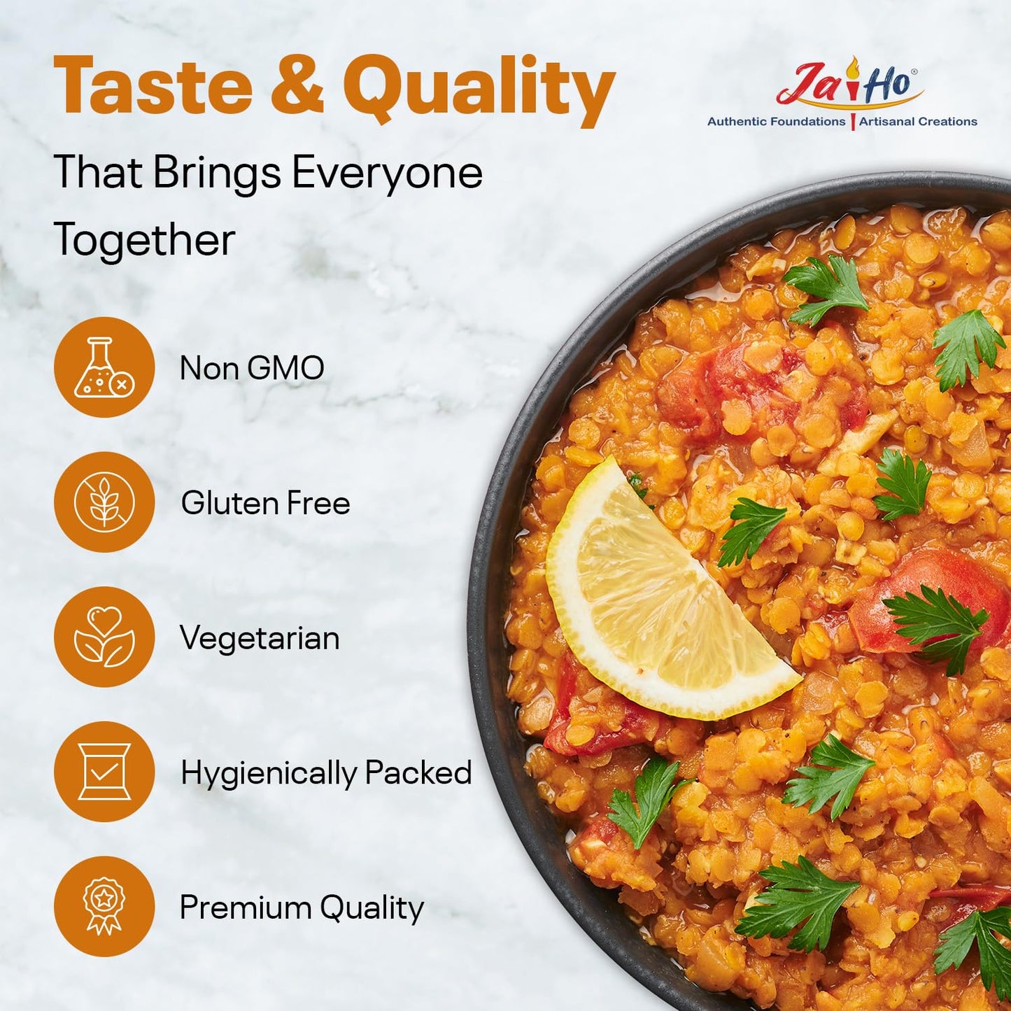 Jai Ho Certified Organic Masoor Dal 4 Lb | Indian Masoor Dal | Usda Organic | Non-Gmo | Chemical-Free | Premium Quality Kosher