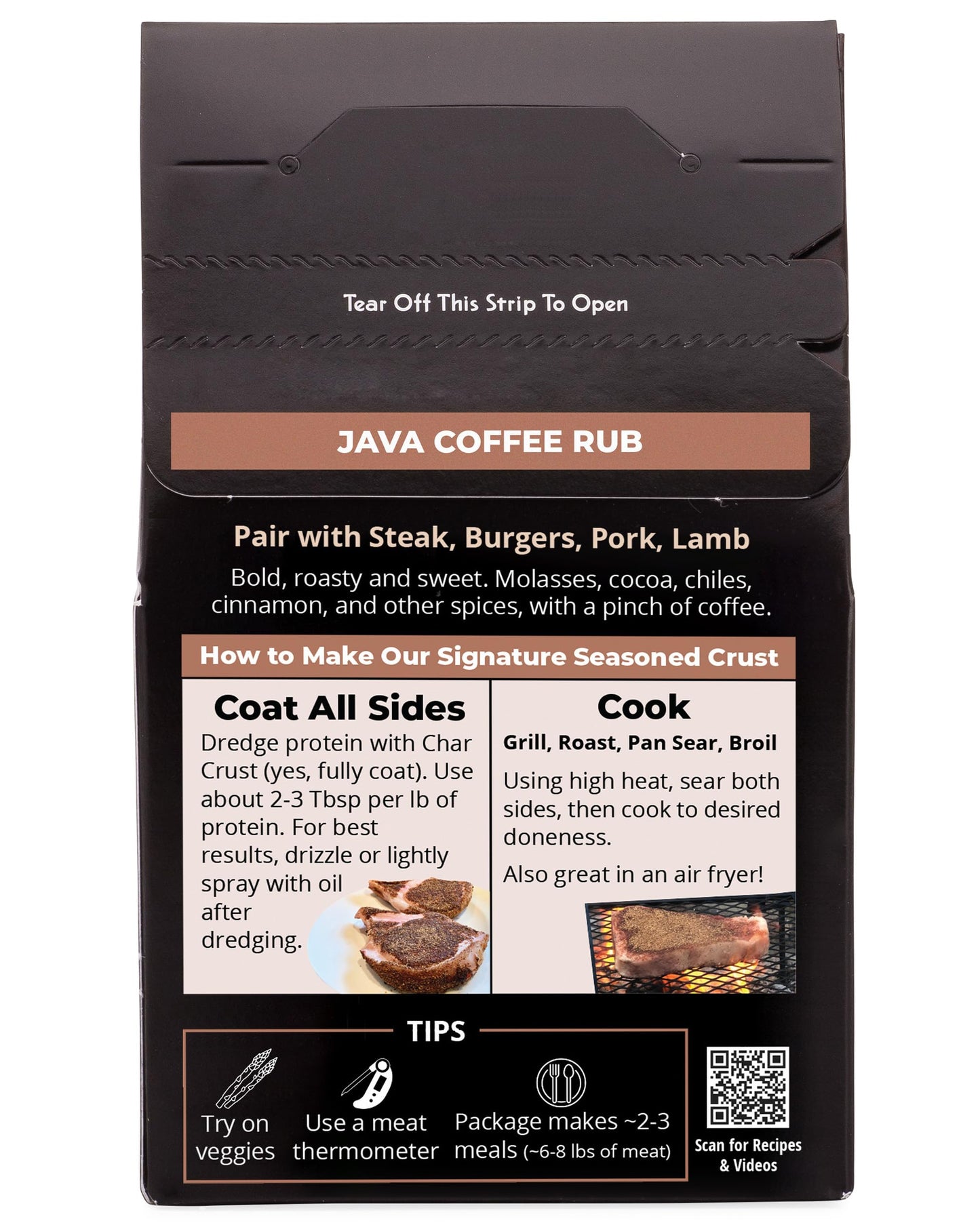 Char Crust Meat Seasonings, Java Coffee Rub, 4 Oz, Pack Of 6
