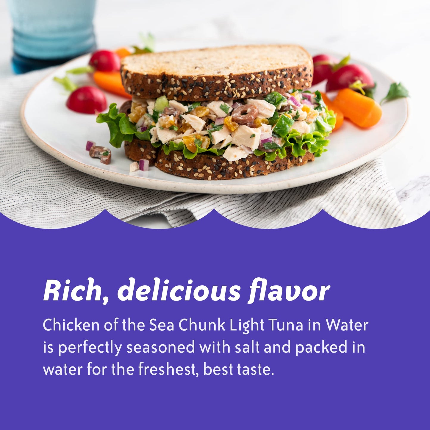 Chicken of the Sea Wild Caught Chunk Light Tuna, 5 Ounce Cans, 24-Count - High Protein 100% Classic Chunk Tuna in Water - Delici