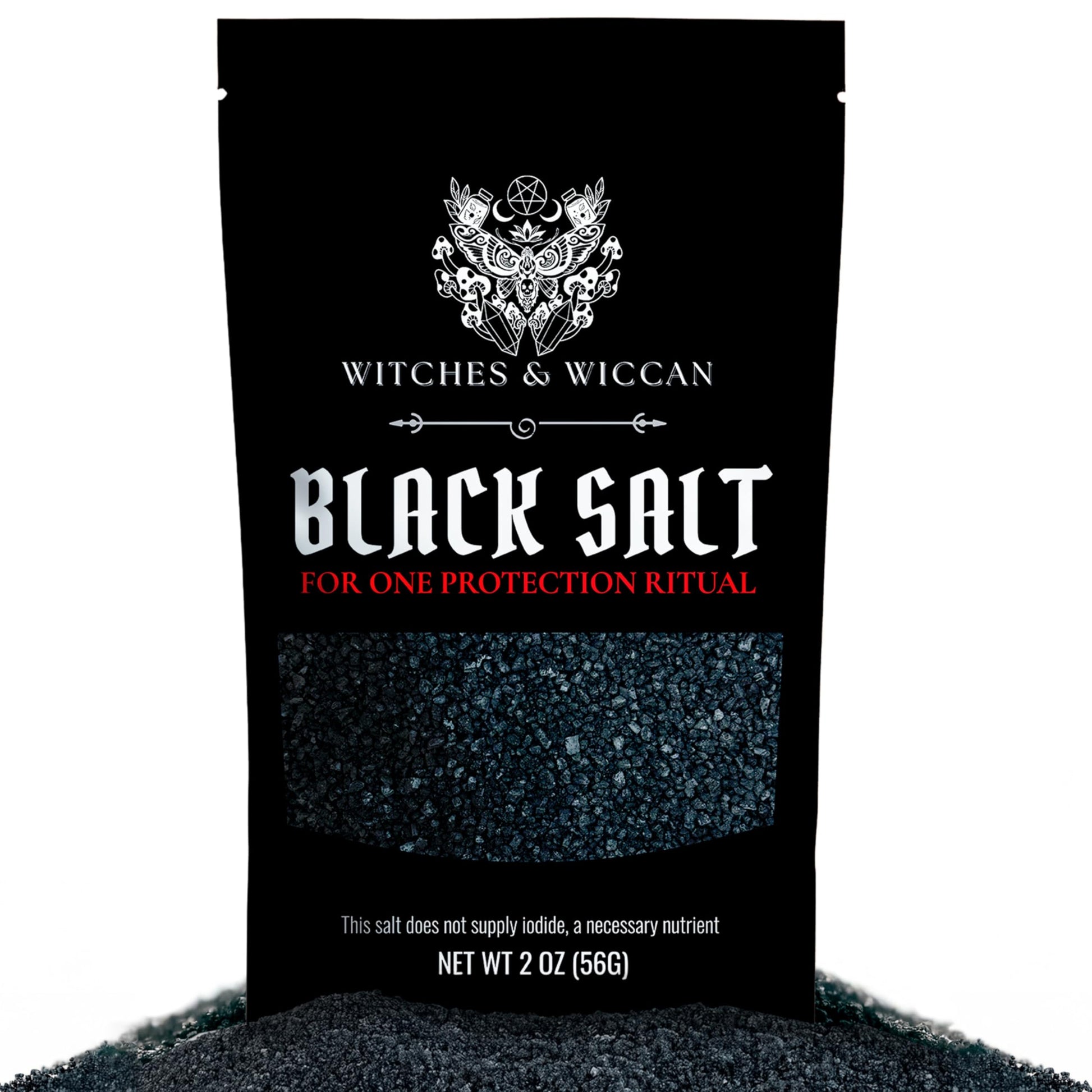 Sea Salt Superstore Black Salt for Protection Rituals, 2 Oz Bag, Handcrafted Negative Energy Protection Crystals for Witchcraft