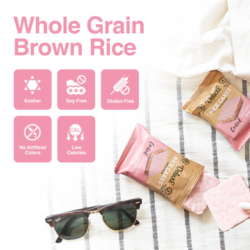 Deluxe & Bla Bla Rice Cakes 12 Pack - Whole Grain, Gluten-Free, Kosher, Low-Calorie Snack - Coated With Strawberry Yogurt - Heal