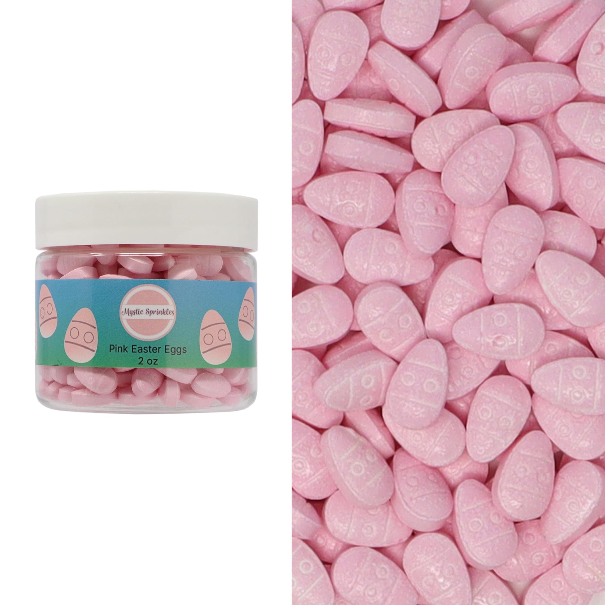 Mystic Sprinkles Easter Candy Shapes Sprinkles (Pink Easter Eggs, 2oz Jar)