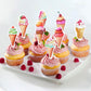Ercadio 32 Pack Double Sided Ice Cream Cupcake Toppers Glitter Cupcake Picks For Baby Shower Birthday Summer Hawaii Theme Party