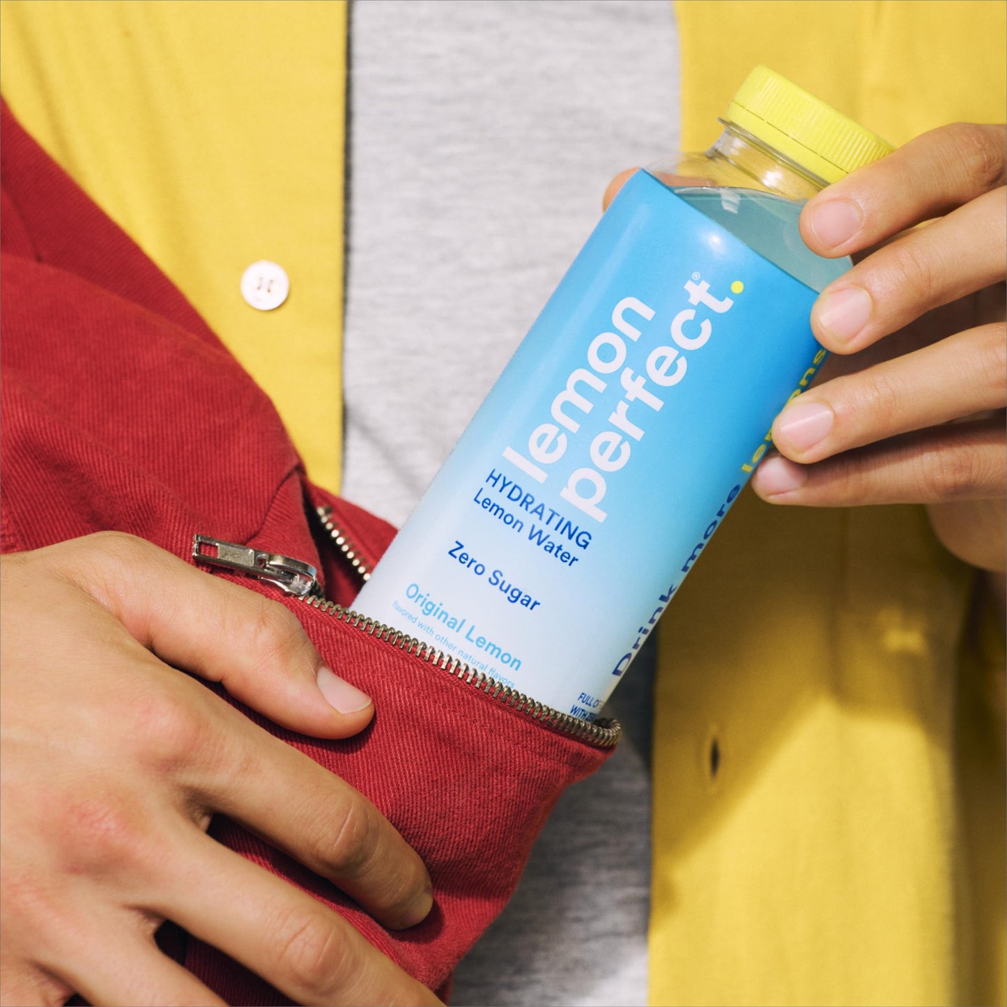 Lemon Perfect Original Lemon, Hydrating Flavored Lemon Water, Zero Sugar, Delicious and Refreshing, Organic, 15.2 fl oz Bottles