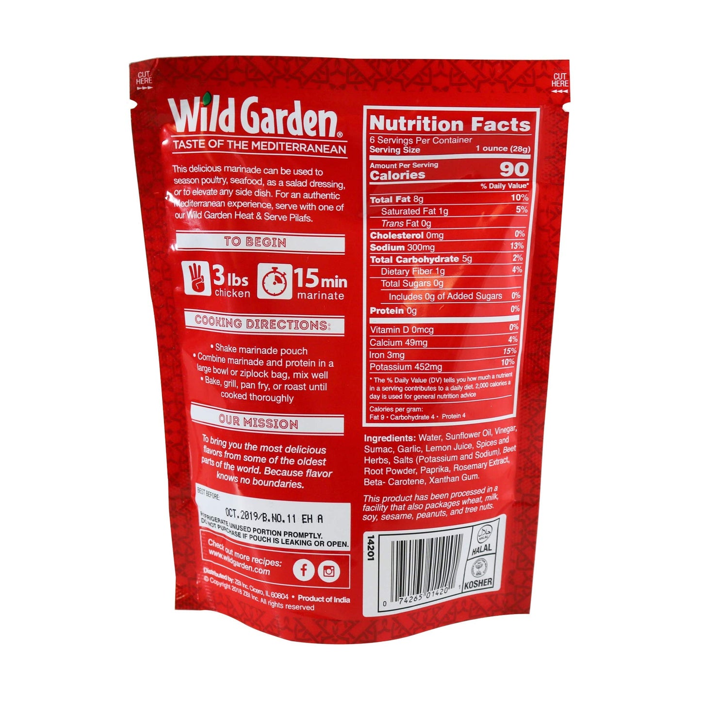 Wild Garden Ready-To-Use Persian Sumac Marinade, Authentic Meat Marinade With No Additives & Preservatives, Bold, Flavorful, Per