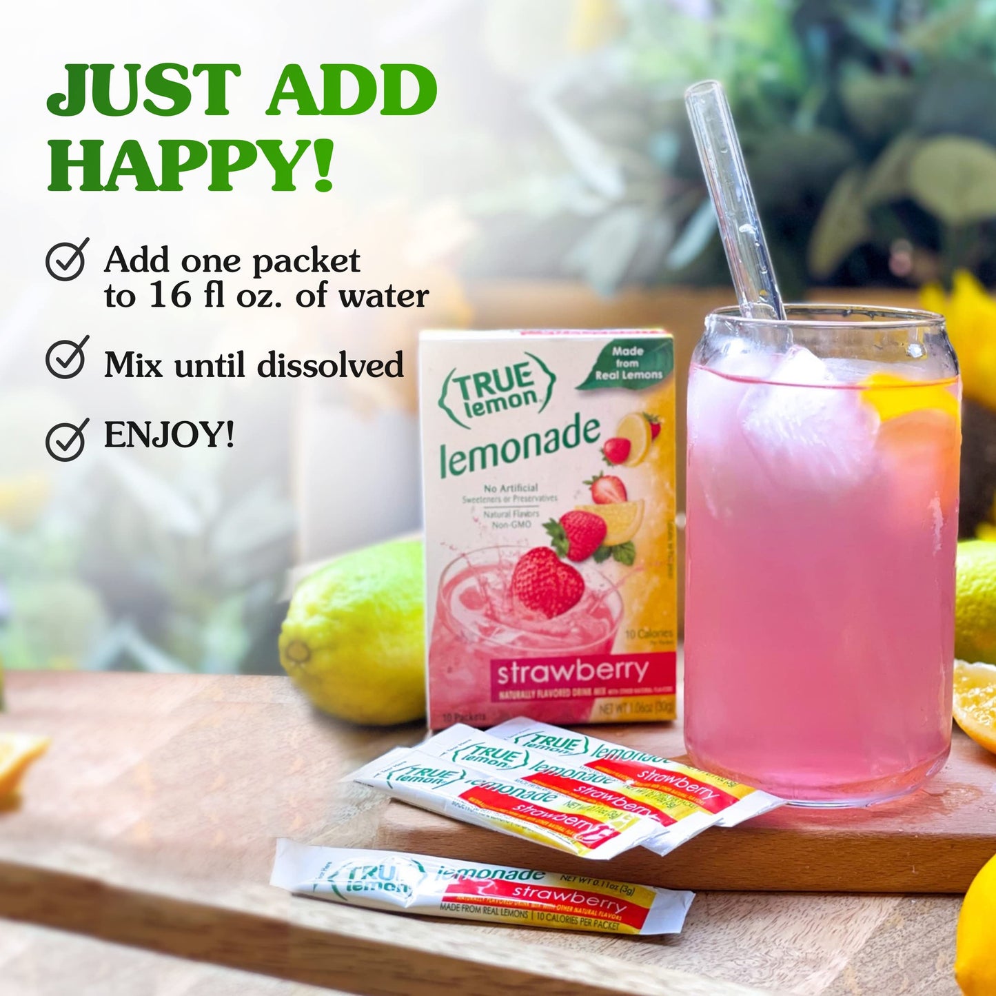 True Lemon Strawberry Lemonade Water Enhancer Drink Mix, 10 Count (Pack Of 12), Low Calorie Drink Mix Packets For Water, Powdered Drink Mixes & Flavorings, Individual Drink Packets, Water Flavor