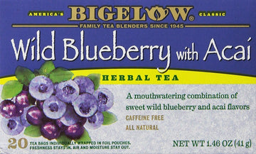 Bigelow Tea Wild Blue Berry Acai Bag 1.46 Oz Ct, Blueberry, 20 Count, (Pack Of 1)