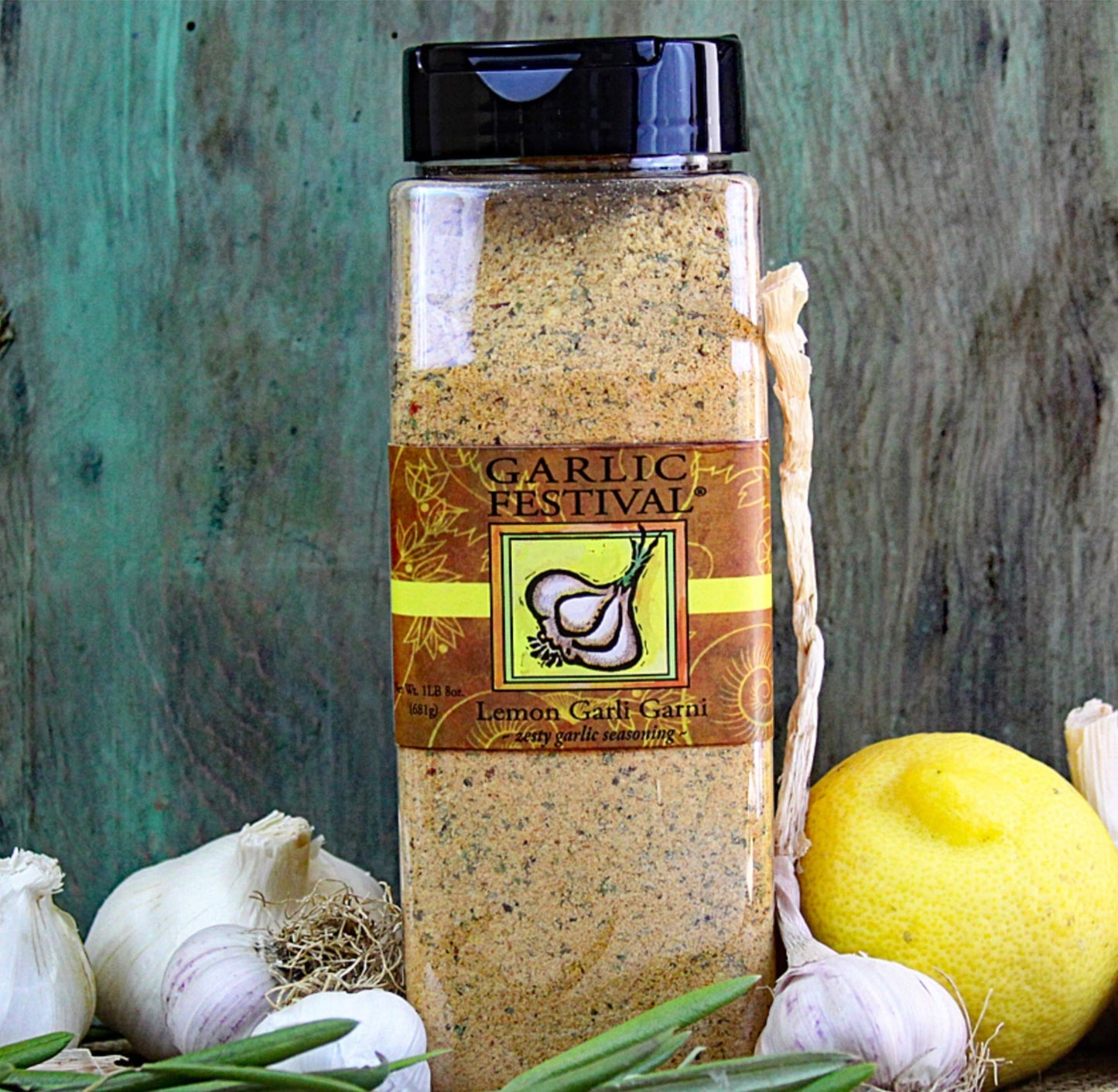 Garlic Festival Foods Lemon Garli Garni Zesty Garlic Seasoning Grande 24 Oz.