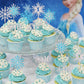 28 Pcs One Snowflake Cupcake Toppers Glitter Winter Snowflake 1St Birthday Cupcake Picks First Birthday Snowflake Cake Decoratio