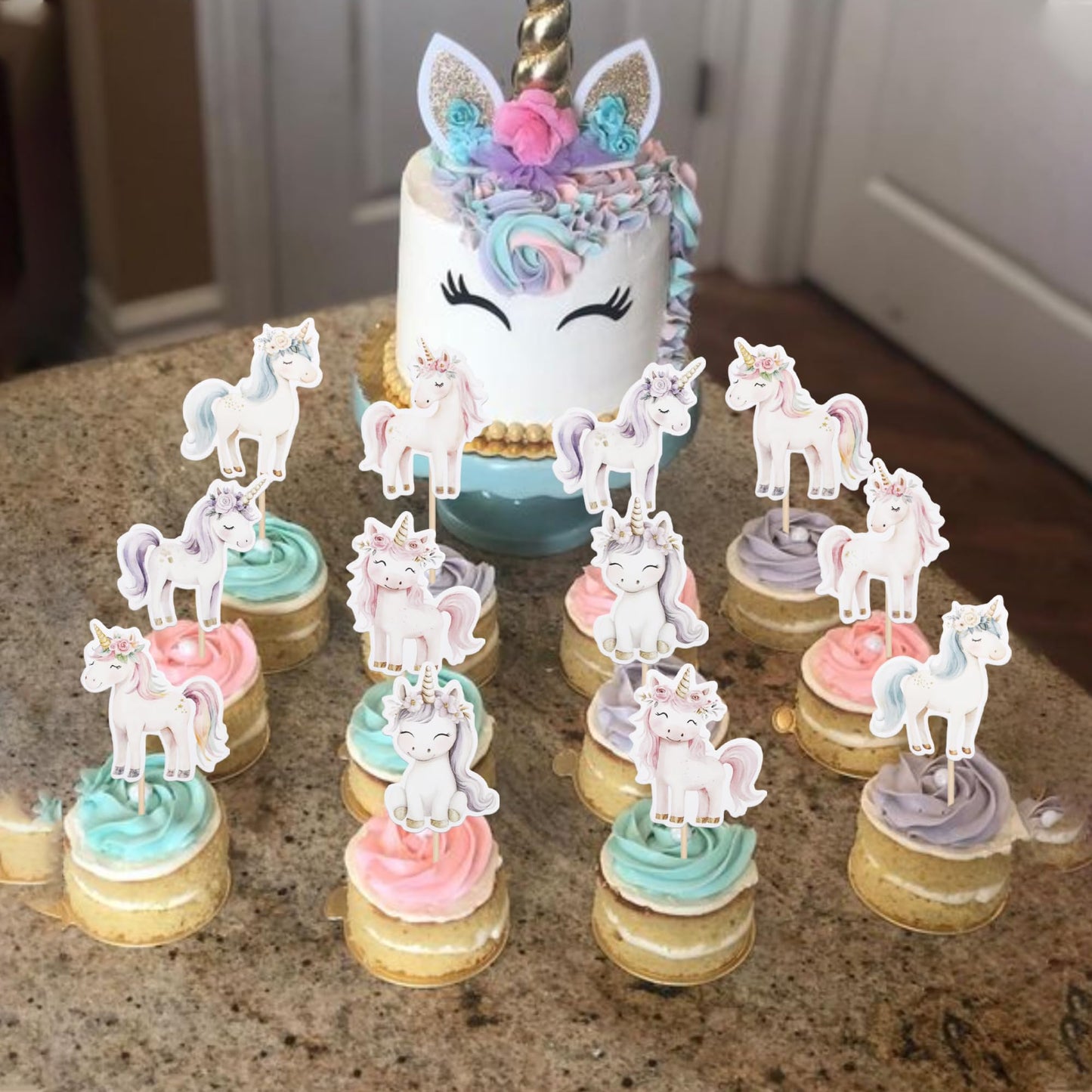 Rssta i Horse Cupcake Toppers - 36 Pack, Cardstock, Birthday Party Decorations, Design 6