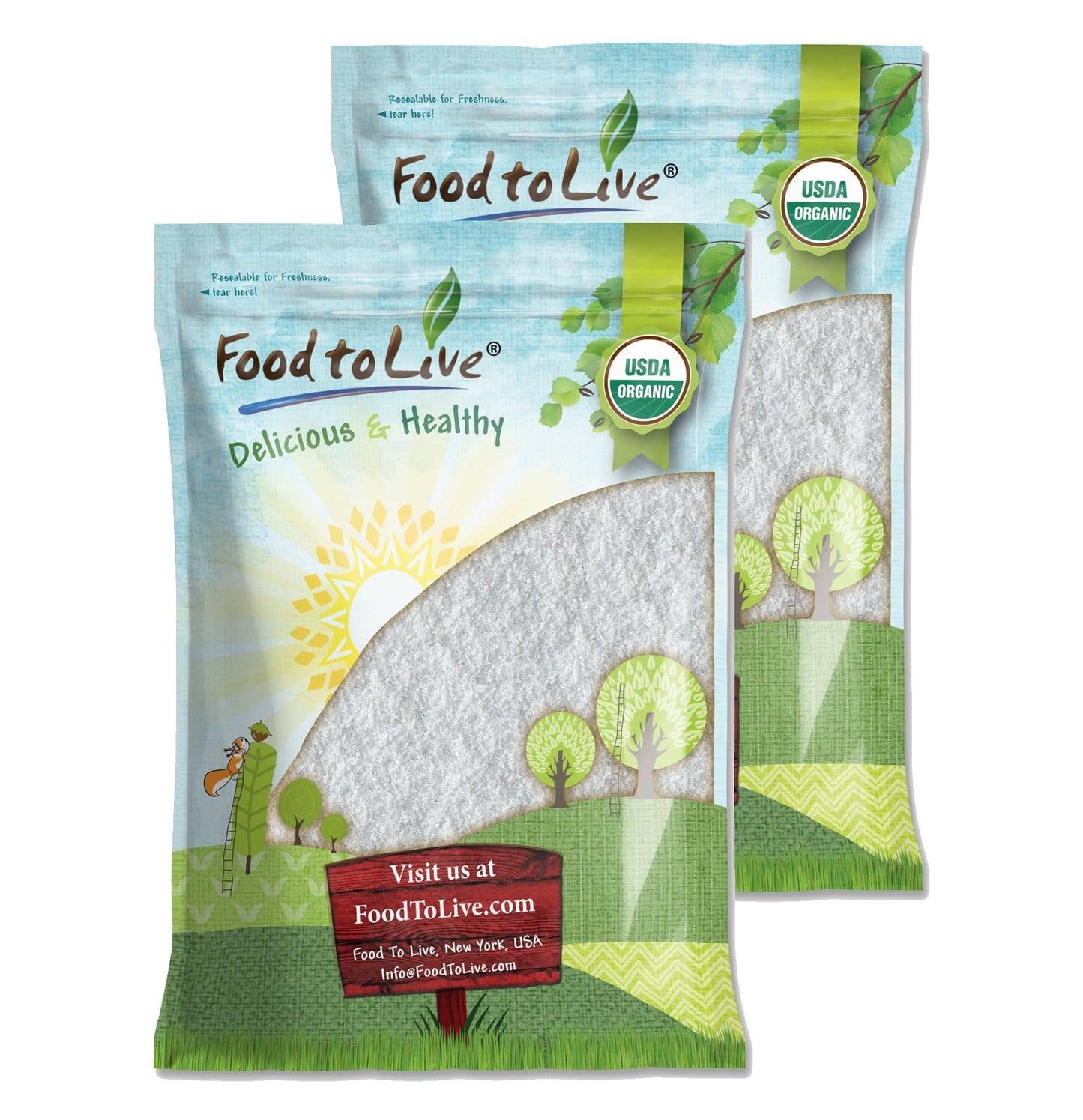 Food to Live Organic Fine Shredded Coconut, 8 Pounds - Non-GMO, Raw, Unsweetened, Unsulfured, Desiccated, Shaved Meat. Vegan, Ke