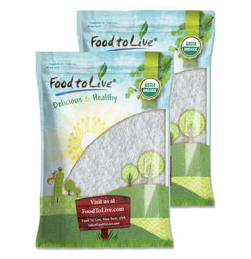 Food to Live Organic Fine Shredded Coconut, 8 Pounds - Non-GMO, Raw, Unsweetened, Unsulfured, Desiccated, Shaved Meat. Vegan, Ke