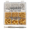 Kasvan Gold and Silver Sugar Sprinkles - Edible Candy Pearls with 4-Claw Sprinkle Pen,8.32Oz, Gift Box Pack, Baking Cake Decorat