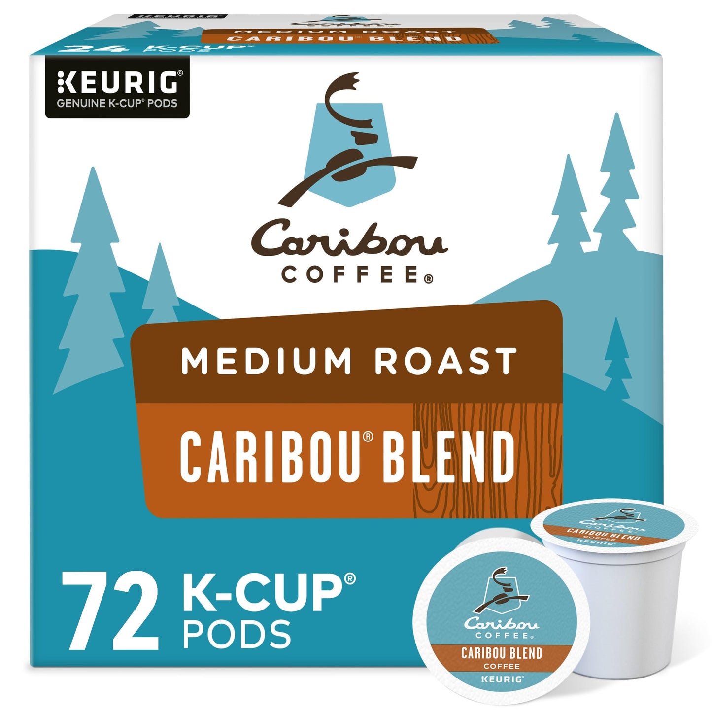 Caribou Coffee Caribou Blend Keurig Single-Serve K-Cup Pod, Medium Roast Coffee, 72 Count