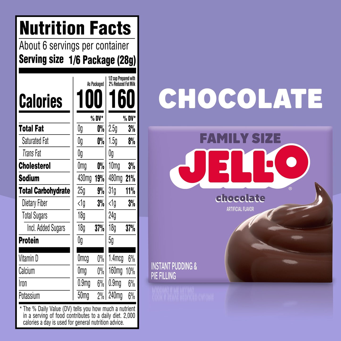 Jell-O Chocolate Instant Pudding & Pie Filling Mix, 5.9 oz Box, As Seen on TikTok