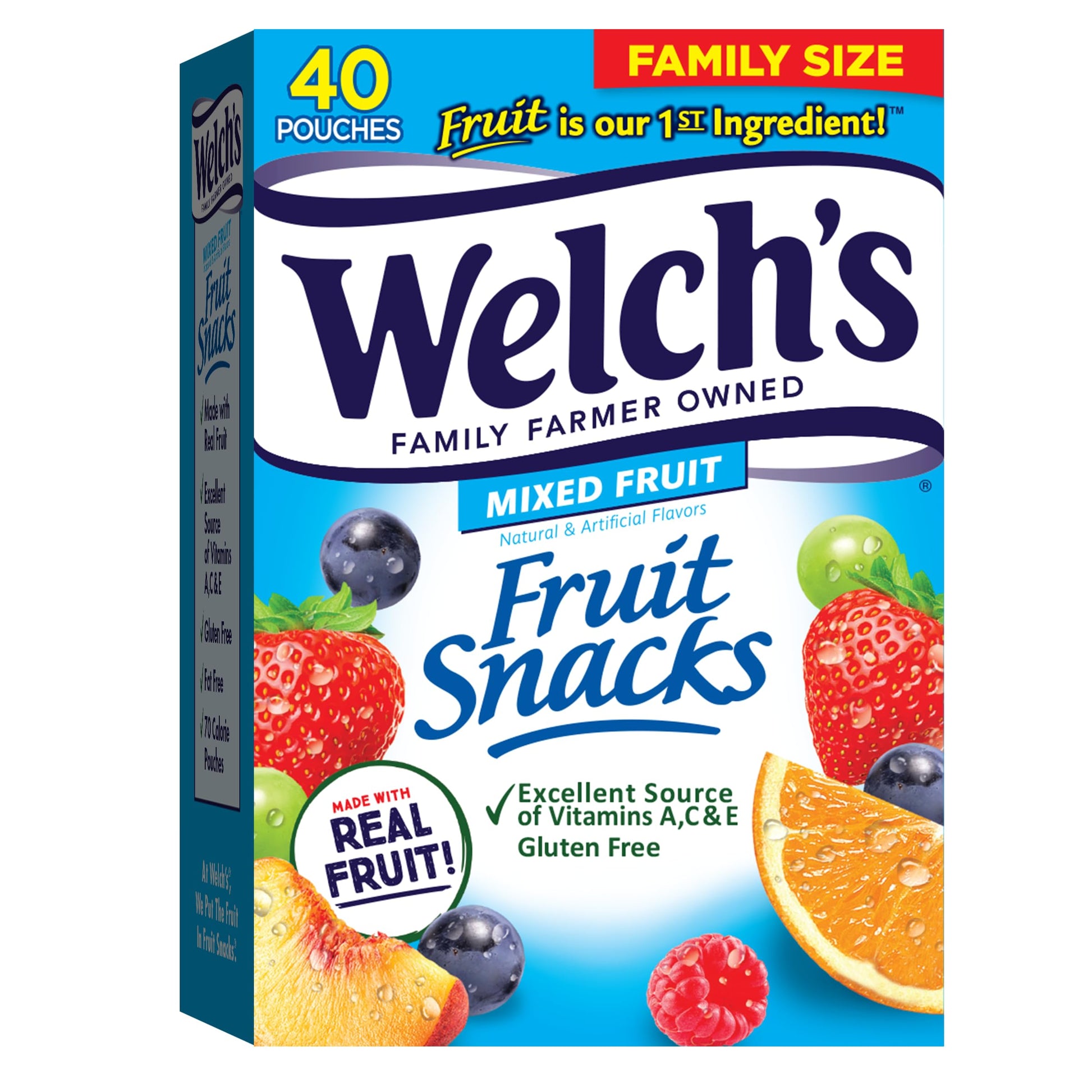 Welch'S Fruit Snacks, Mixed Fruit, Perfect Halloween Candy Bulk Pack, Gluten Free, Individual Single Serve Bags, 0.8 Oz (Pack Of