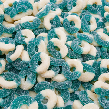 Gummy Candy Bulk BLUE RASPBERRY Rings 5 lb - Soft and Chewy Gummies in Resealable Bag, Light Sugar Coated, Gluten Free