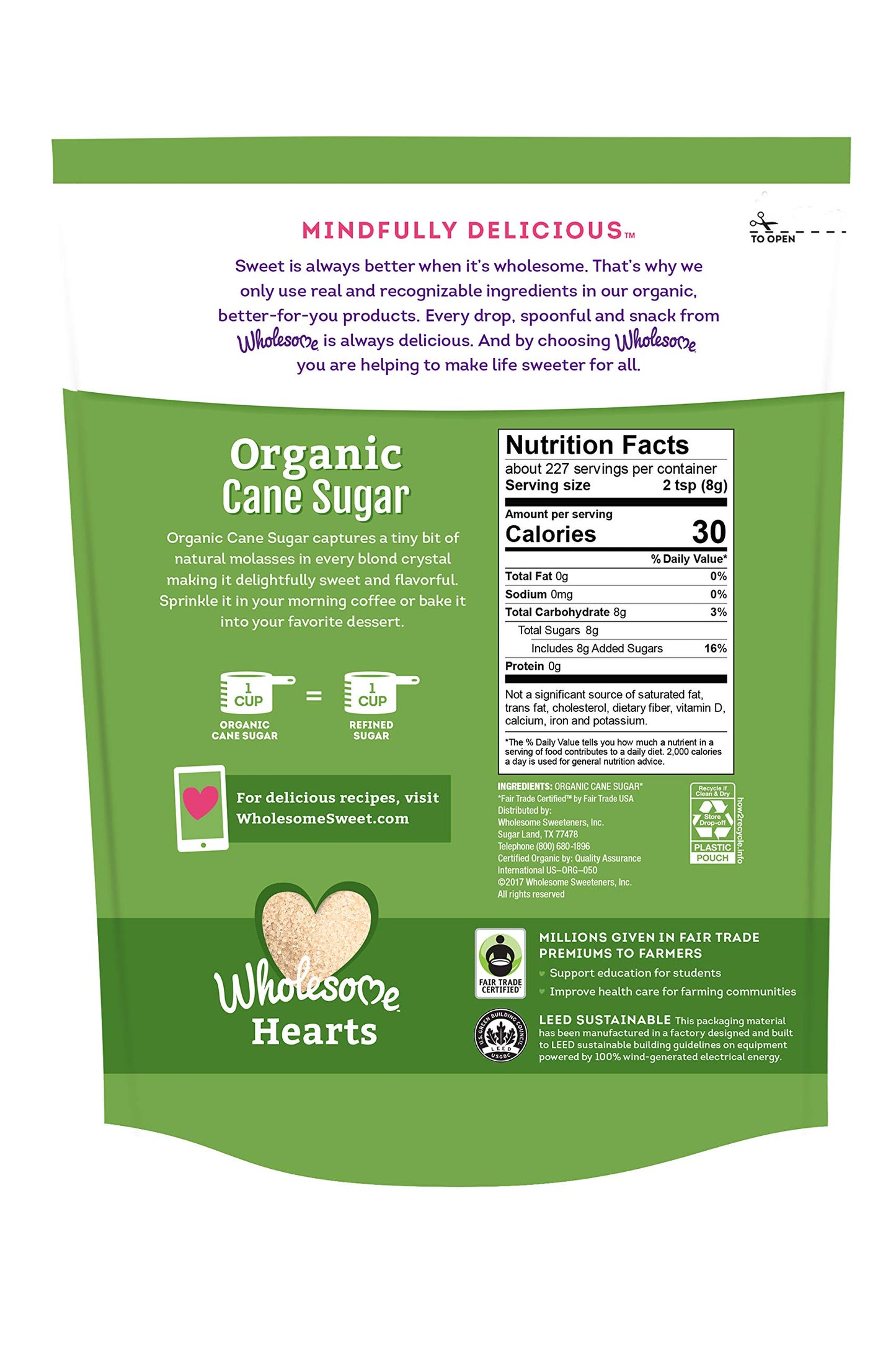 Wholesome Sweeteners Organic Sugar, 64 oz.