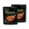 C OFood Garlic Tteokbokki  Gluten-Free Korean Rice Cakes  Authentic Spicy Korean Street Food Snack  Perfect with Cheese and Ramen Noodles  Ready to Eat  No MSG  No Corn Syrup  Pack of 2