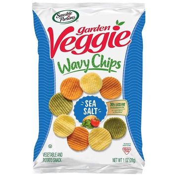 Sensible Portions Garden Veggie Chips, Sea Salt, Snack Size, 1 Oz (Pack Of 24)