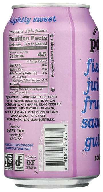 Culture Pop Soda Probiotic Wild Berry 12 Fo