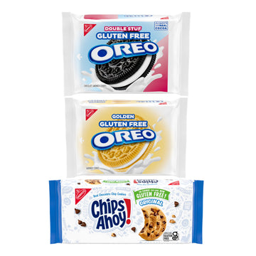 OREO and CHIPS AHOY! Gluten Free Cookies Variety Pack, OREO Double Stuf, OREO Golden, CHIPS AHOY! Chocolate Chip Cookies, 3 Pack
