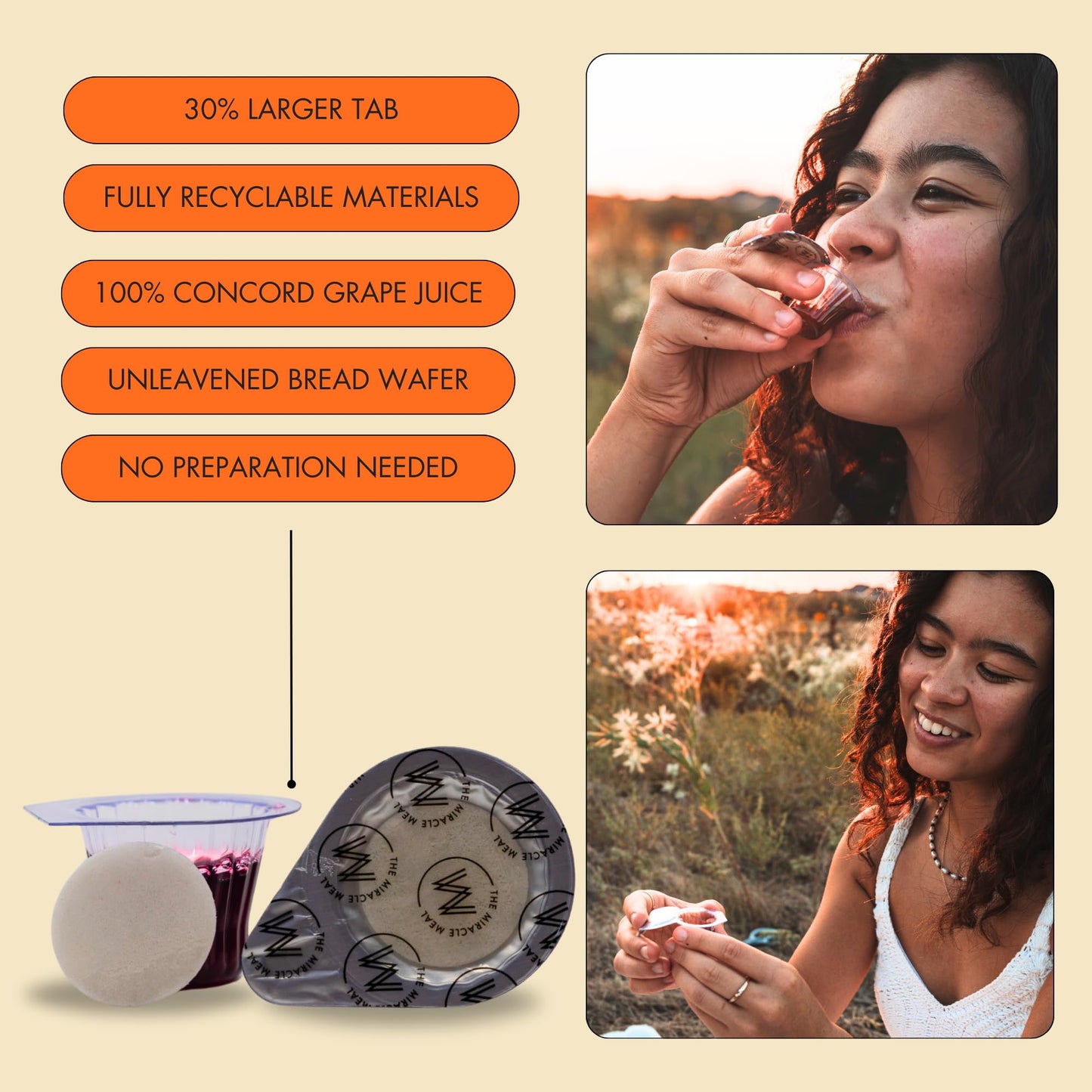 PACK IT HUB Communion Cups and Wafer Set - 500 Count - Plastic - Transparent - Pre-filled with G  Juice