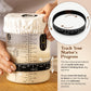 ABIOTO Sourdough Starter Kit with 40 oz Glass Jar, Thermometer Strips, and Covers - Transparent Glass, Model SSK-1200ml