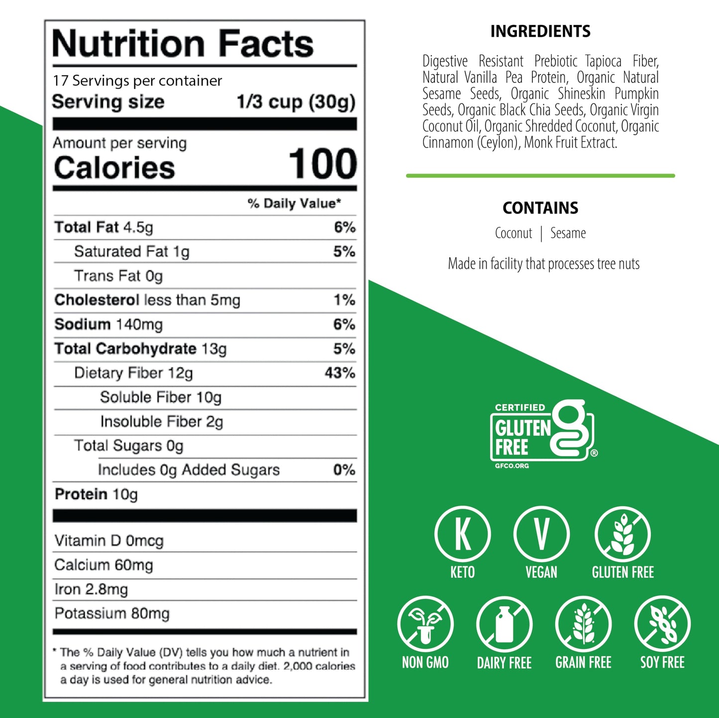 Julian Bakery ProGranola Cereal, Vegan Vanilla Cluster, 17.9 Ounce Pack of 2