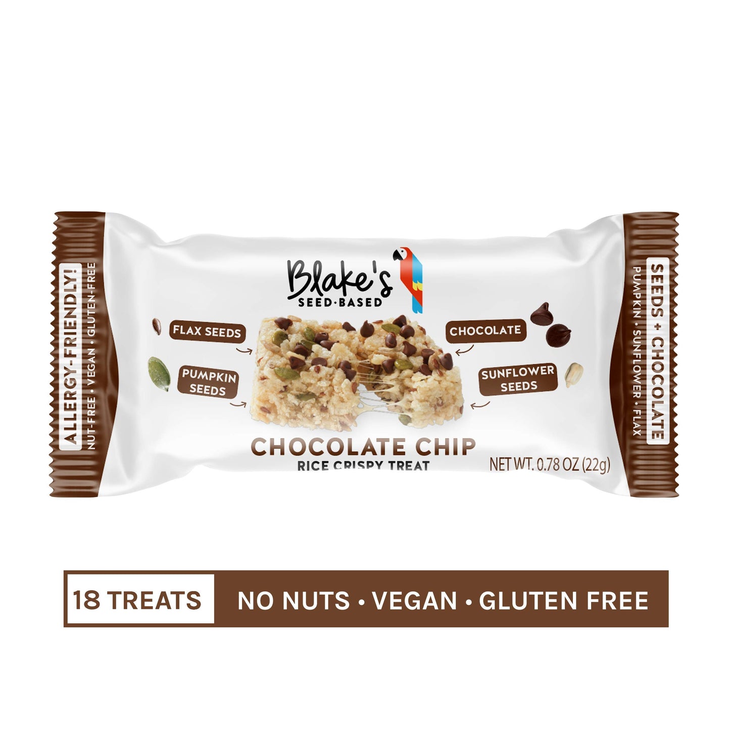 Blakes Seed Based - Rice Crispy Treat Chocolate Chip - Case of 12 - 6/.78 OZ (12x6/.78 OZ)