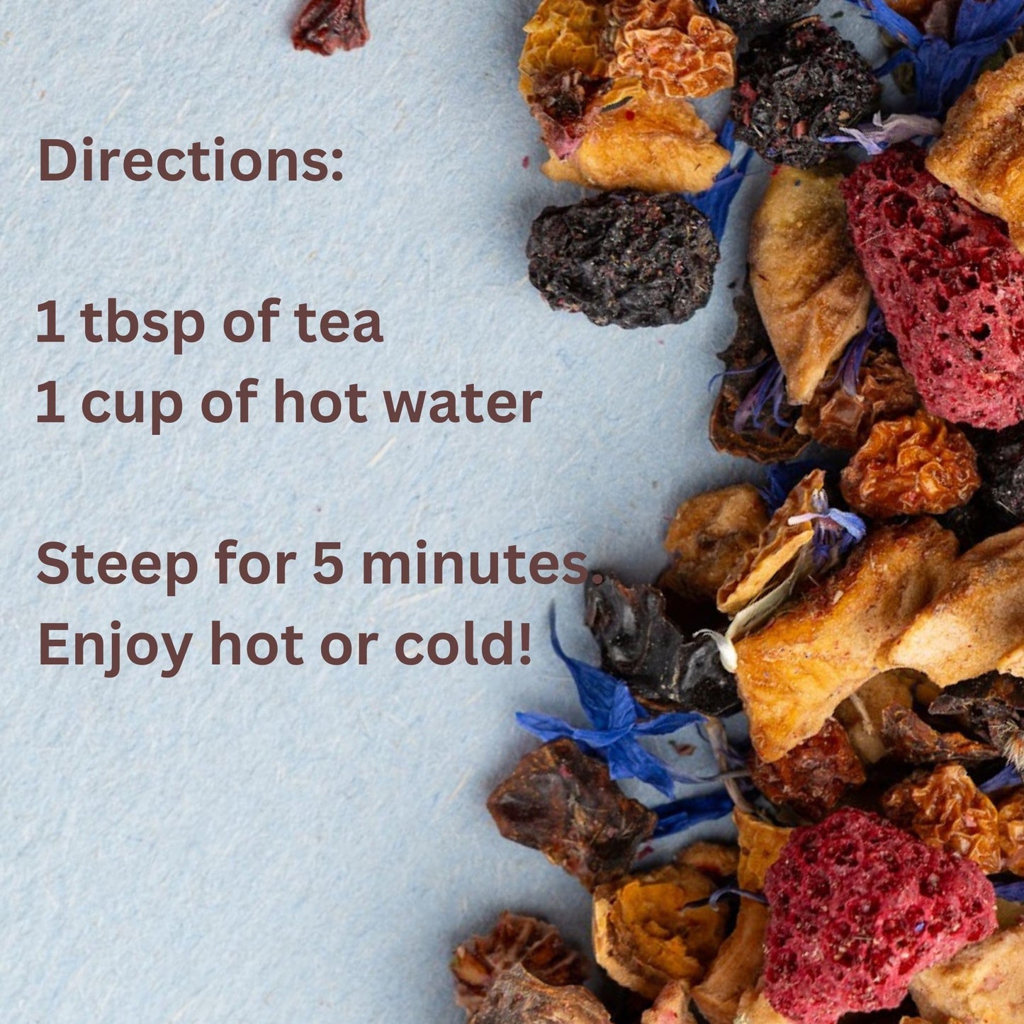 Zhivana Organics Loose Leaf Fruit Tea - Wild Berries - Naturally Caffeine Free - 2 Pack (8 oz)