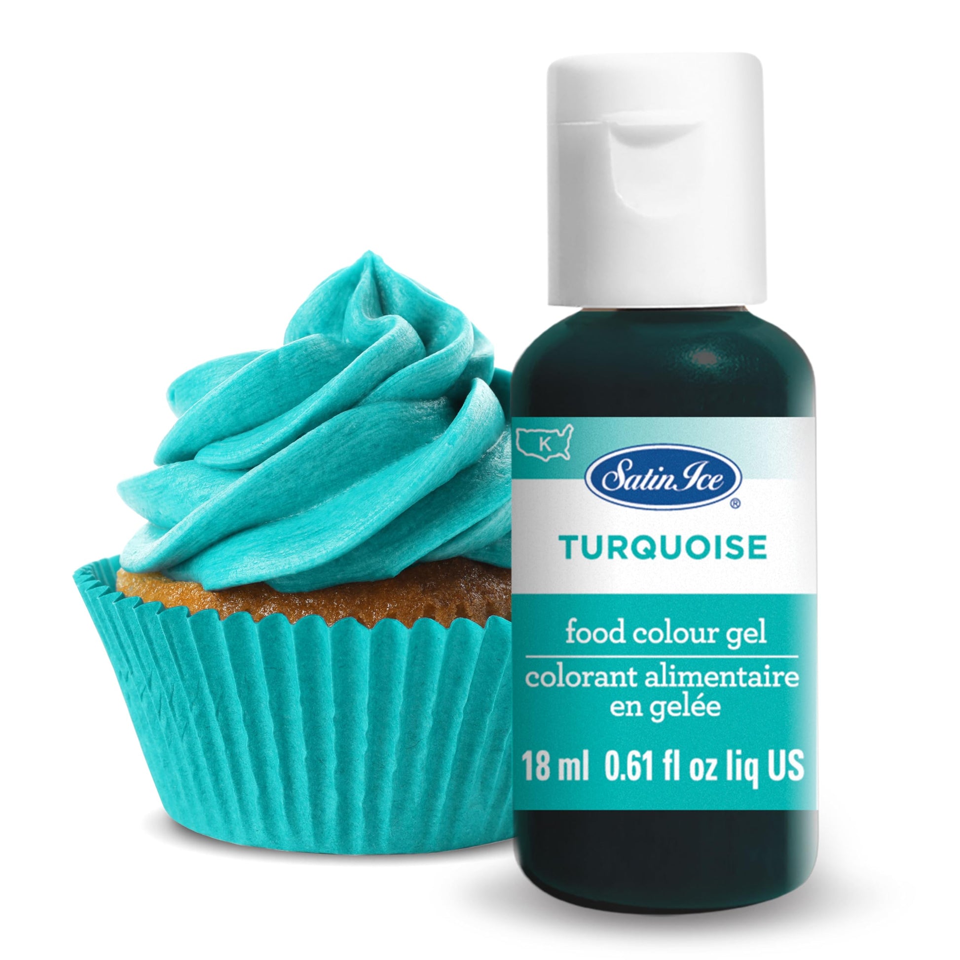 Satin Ice Food Color Liquid Gel, 1 Fl Oz, Turquoise