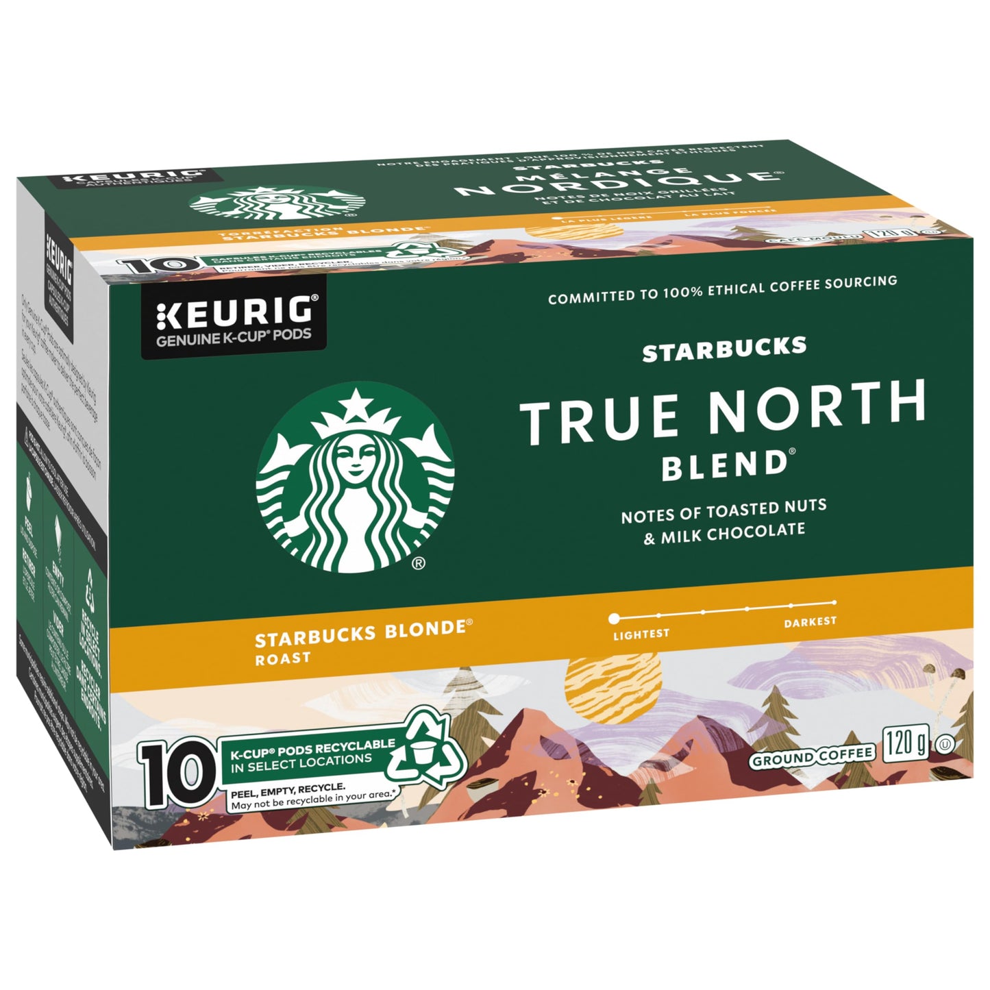 True North Blend Blonde Roast Coffee, K-Cup Pods, 10 Count, 120G/4 Oz. Box (Imported From Canada)