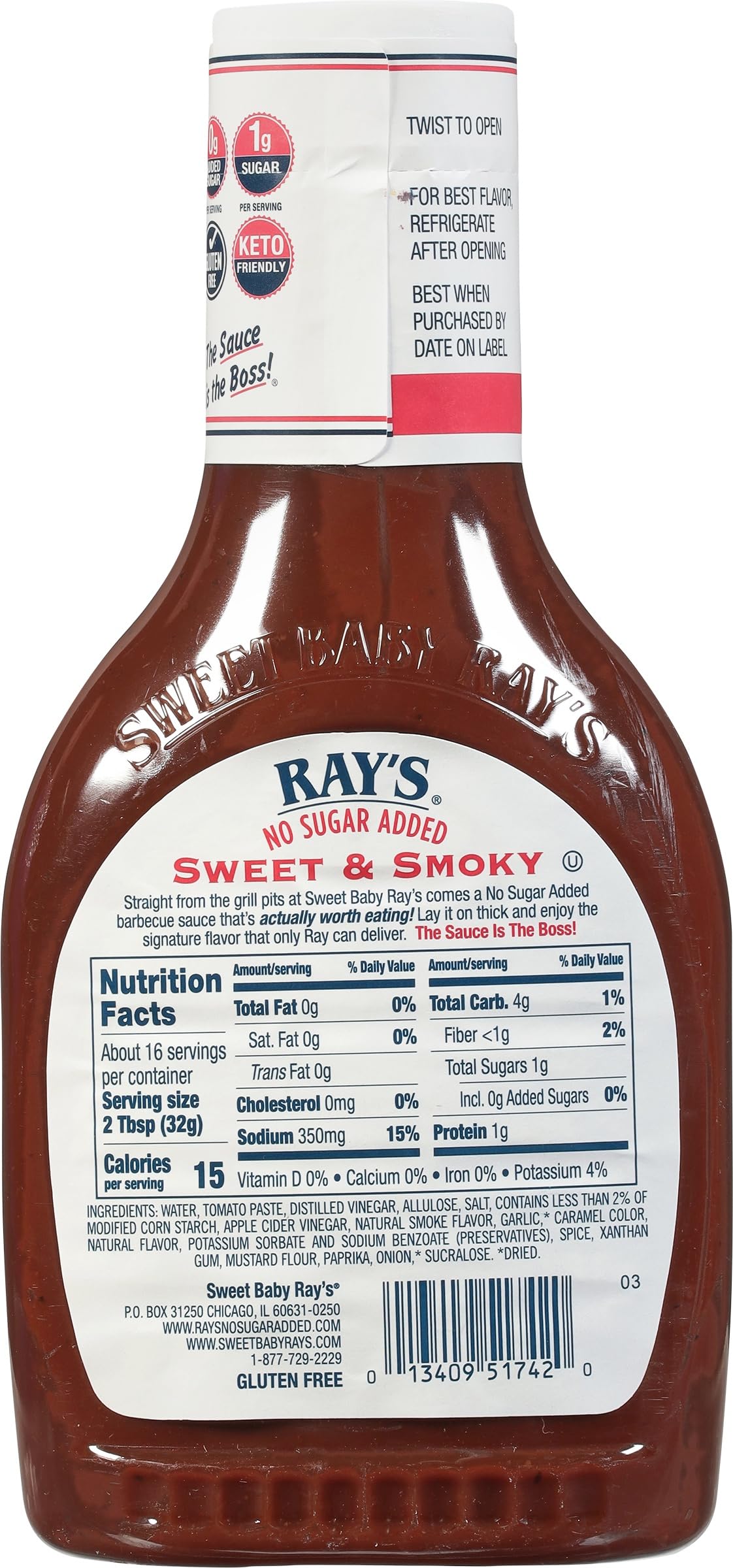 Sweet Baby Rays Gourmet Barbecue Sauce Variety Pack, 1 No Sugar Added Sweet & Smoky, 1 No Sugar Added Original, 1 No Sugar Added