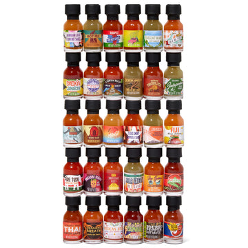 Thoughtfully Hot Sauce Variety Pack, Includes Thai Pepper, Baja Heat Mango, Costa Rica Lava, 30 Pack, 0.67 Fl Oz Each