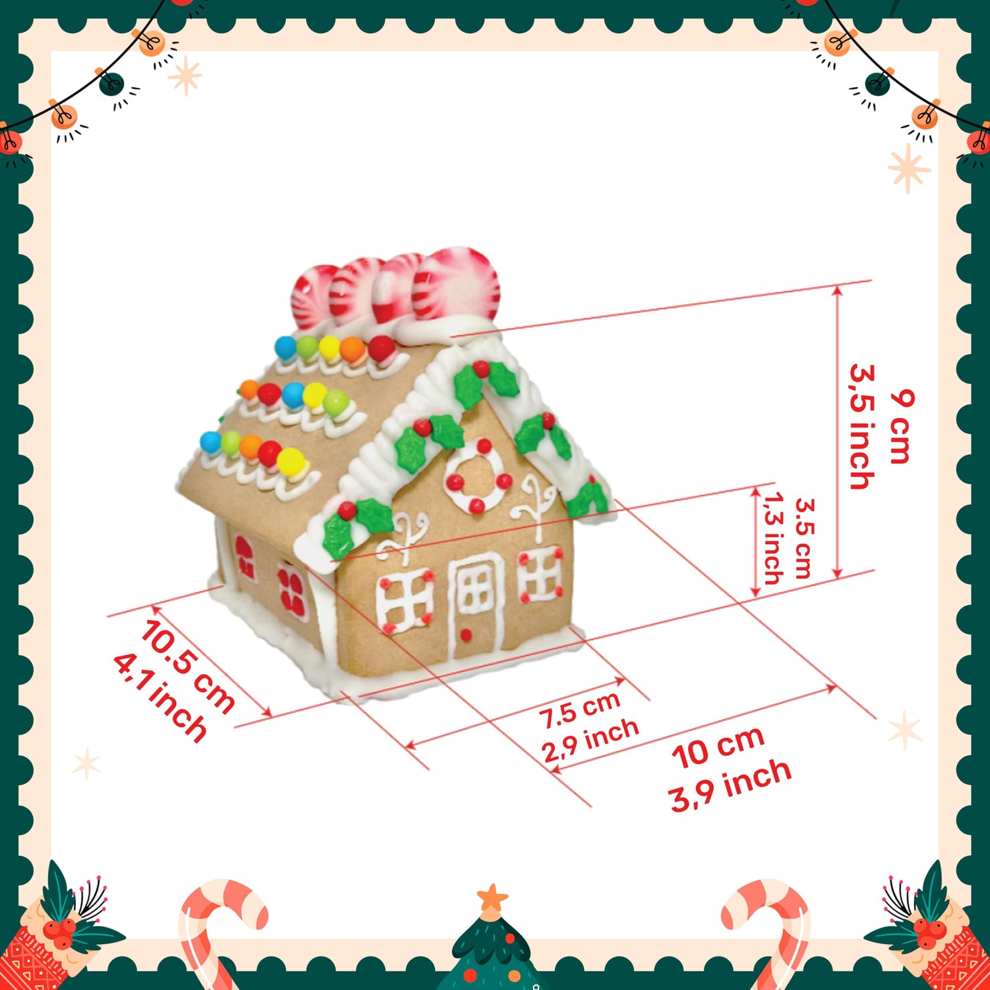 2 Pack Gingerbread Cookie House Kit - (1.1 Lbs And 1.6 Lbs) - Easy To Decorate - Includes Everything Needed To Assemble And Deco