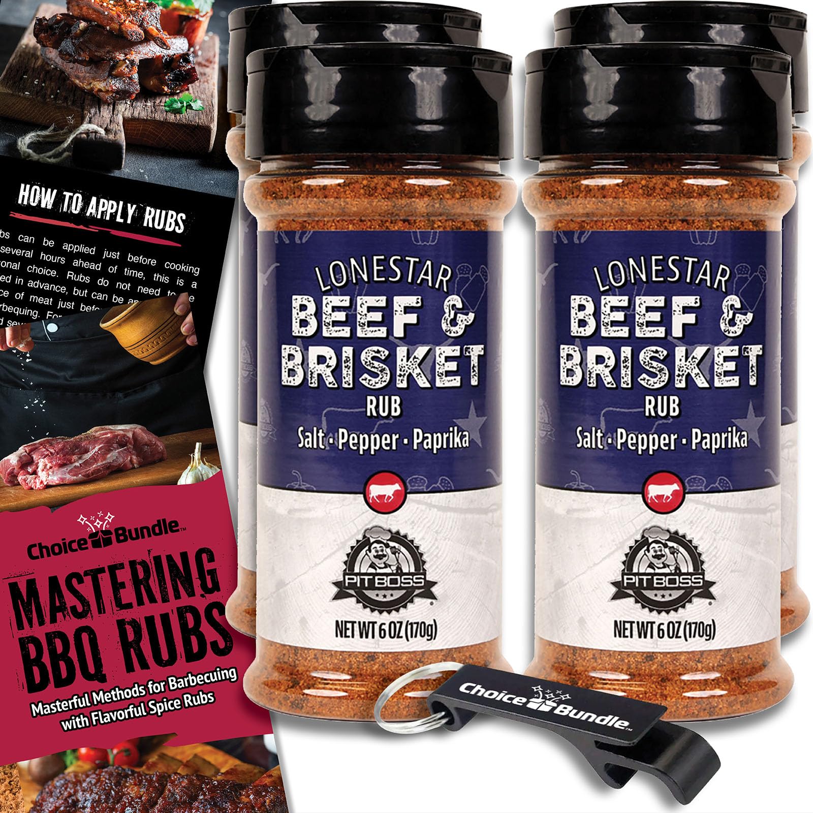 Pit Boss BBQ Mixed Seasoning Spice & Rub Bundle, 24 oz (4 x 6 oz)
