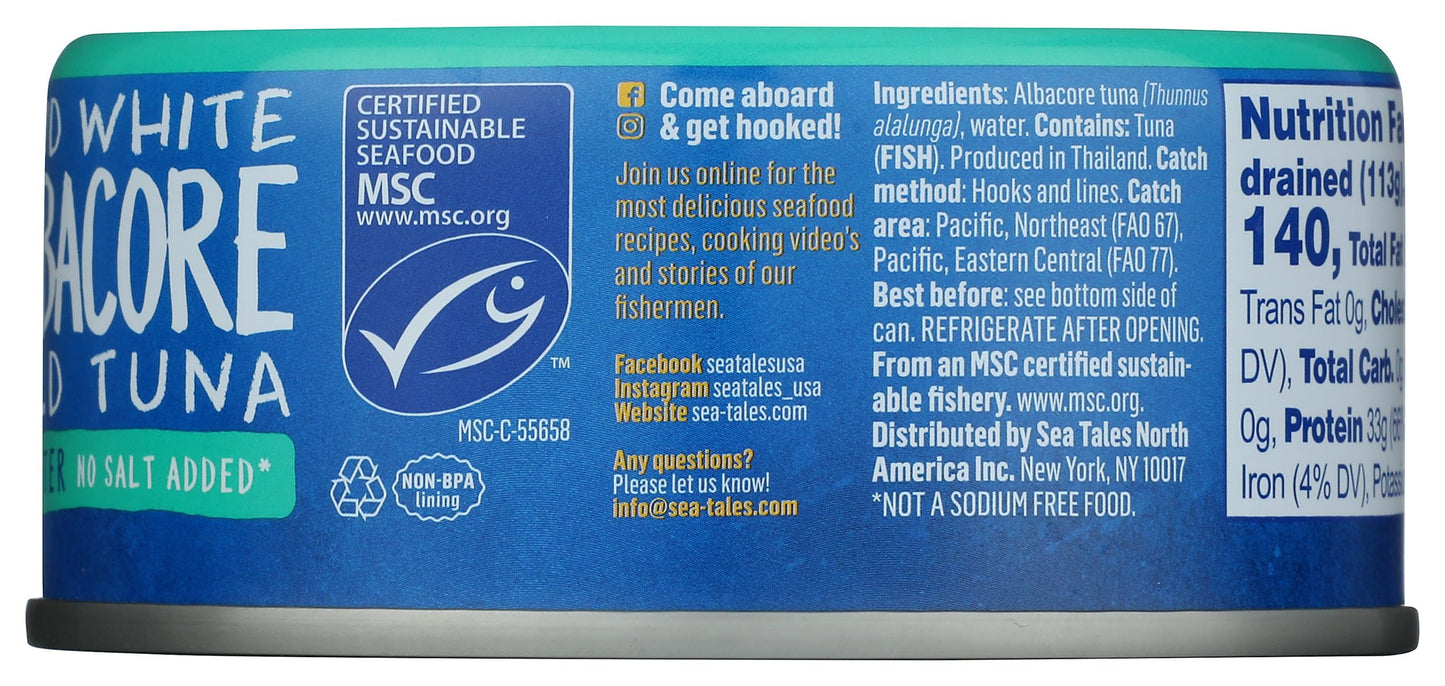 Sea Tales Albacore Tuna in Water No Salt Added, 5 OZ