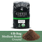 The Bean Organic Coffee Company Aloha Bean (Hawaiian Hazelnut), Medium Roast, Ground Coffee, 5-Pound Bag