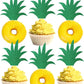 Rsstarxi Pineapple Leaf Cupcake Toppers, Green Glitter, 2.1x4.8 inches, Model XM094, Tropical Theme Party Supplies