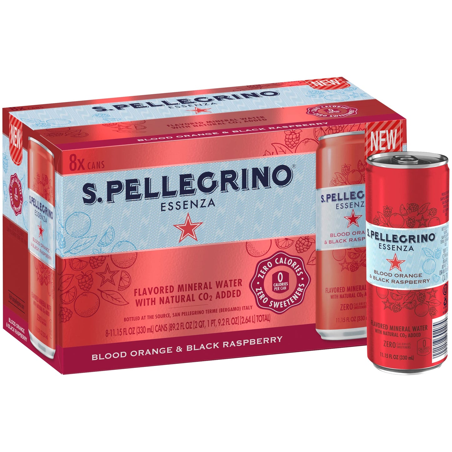 S.Pellegrino Essenza Variety Pack - Blood Orange  Lemon  Wild Strawberry 11.15 Fl. Oz (Pack of 24)