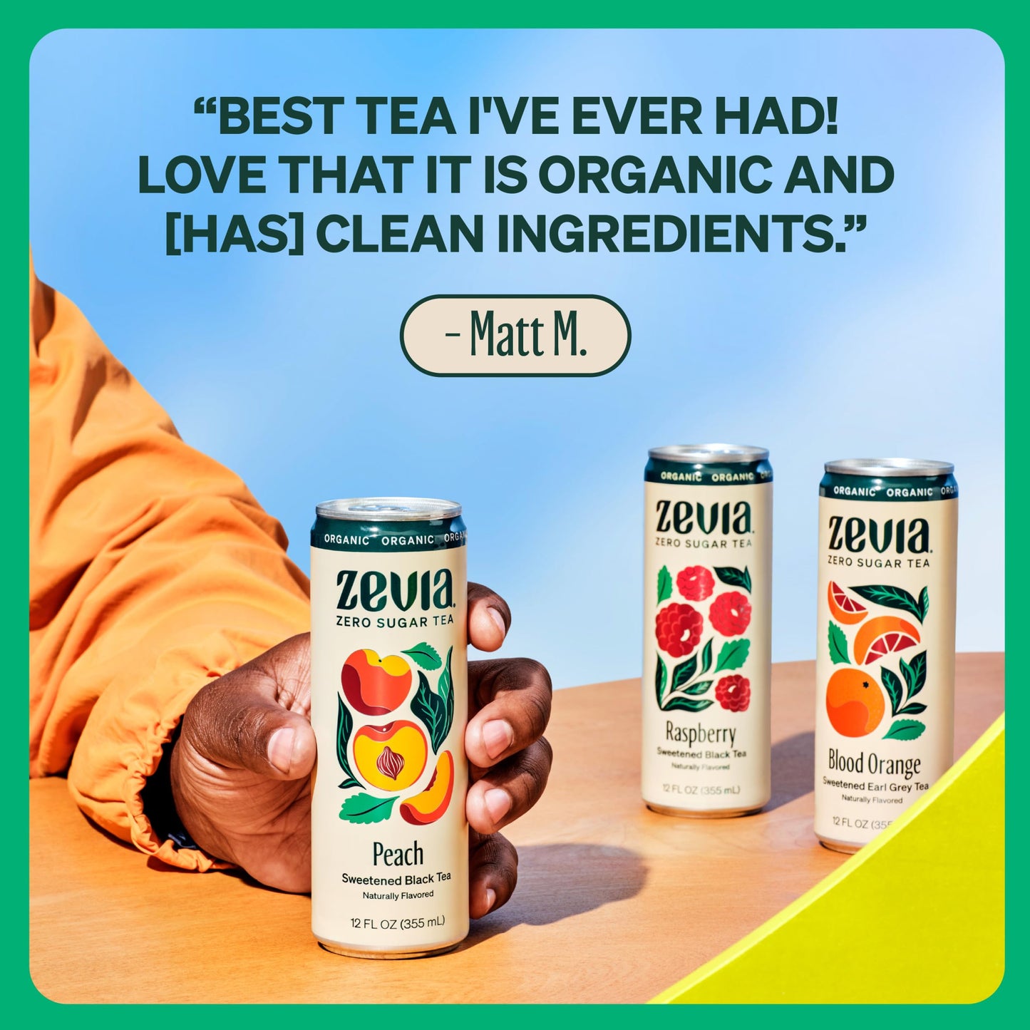 Zevia Organic Sugar Free Iced Tea, Black Tea Peach, 12 Ounce Cans (Pack Of 12)