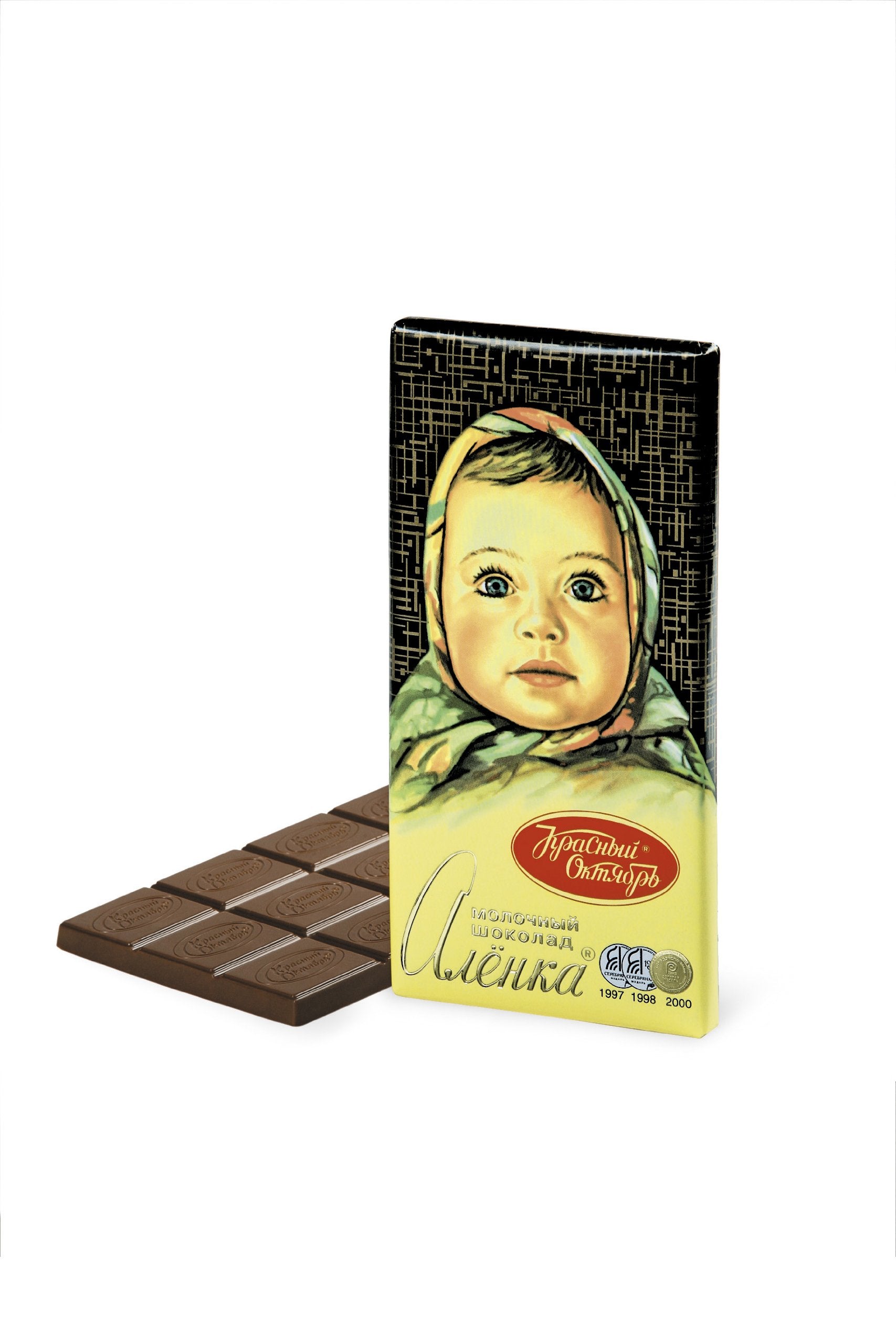 Red October Milk Chocolate Alenka Bars, 100g (Set of 4), 3.52 Ounce, Perfect for Gifting or Snacking
