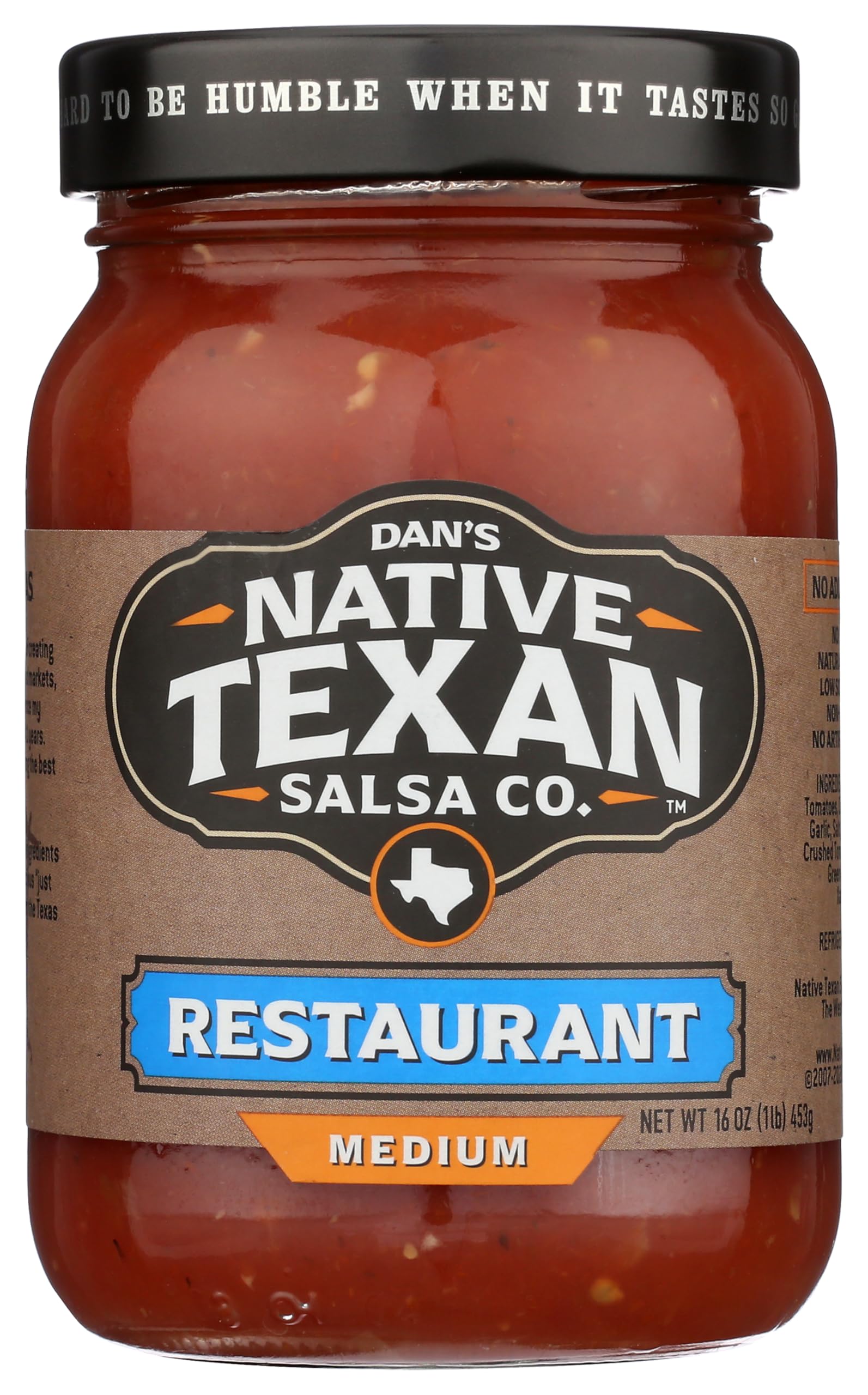 Native Texan Medium Restaurant Style Salsa 16 oz (Pack of 6)