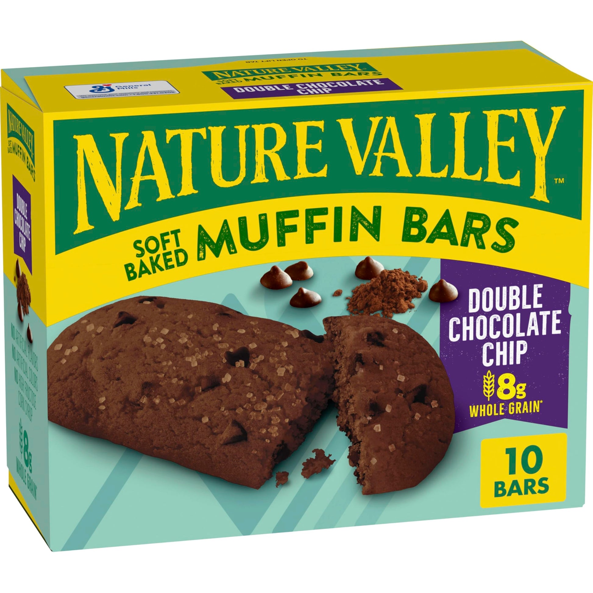 Nature Valley Soft Baked Muffin Bars, Double Chocolate Chip, Whole Grain, 10 Count, 12.4 oz