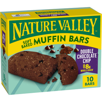 Nature Valley Soft Baked Muffin Bars, Double Chocolate Chip, Whole Grain, 10 Count, 12.4 oz