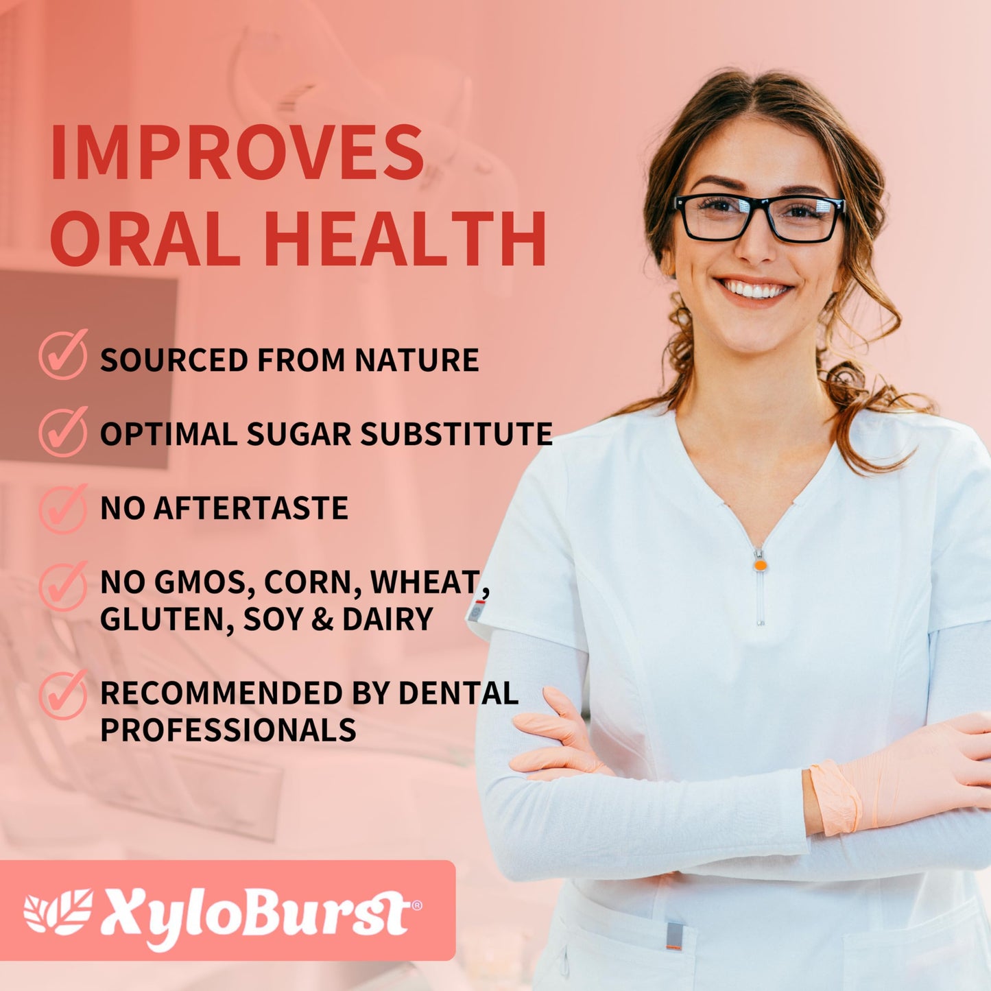 Xyloburst Gum | Xylitol Chewing Gum | Sugar Free, Gluten Free, Keto Friendly | Aspartame Free Gum For Oral Health | Cinnamon | 1