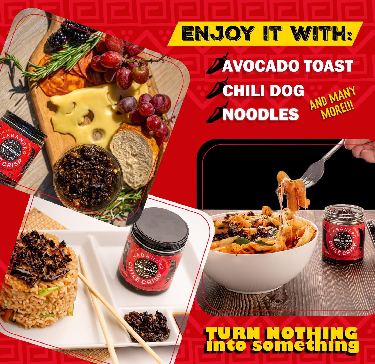 Don Chilio Hot Habanero Mexican Chile Crisp, 5 oz., 2 Pack - Crunchy Sliced Habanero Fried Chili Peppers in Hot Seasoned 100% Ol