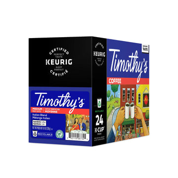 Timothy'S, Italian Roast, Single-Serve Keurig K-Cup Pods, Medium Roast Coffee, 96 Count (4 Boxes Of 24 Pods)