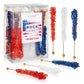 Candy Envy - USA Freedom Rock Candy Sugar Sticks - 18CT. Indiv. Wrapped - Red, White, & Navy Blue